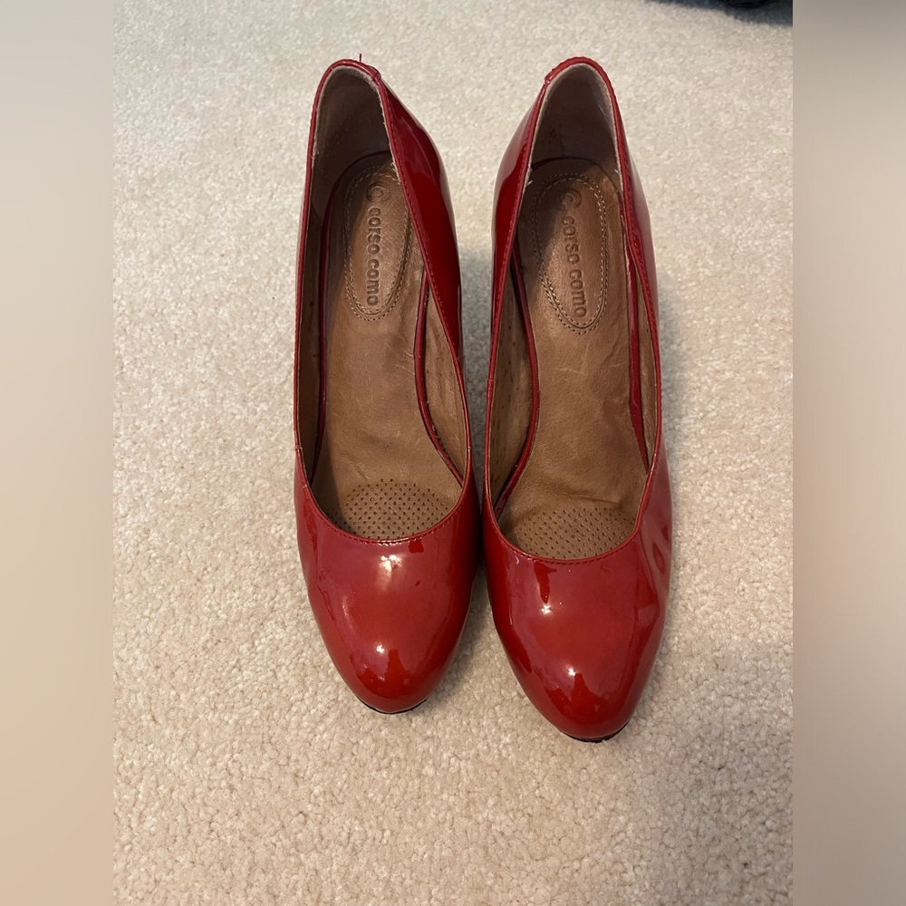 Red Corso Como Heels, Size 8